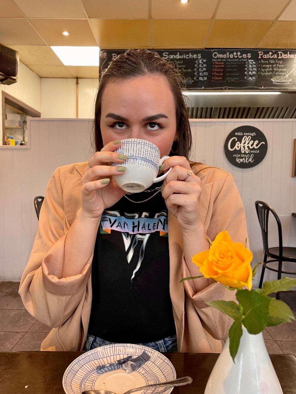 Women's Medium Khaki/Tan Oversized Boyfriend Blazer